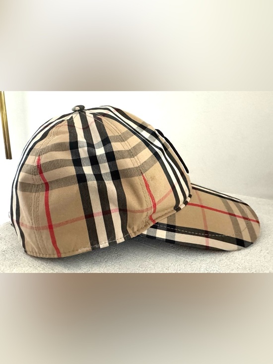 BURBERRY TB Monogram Vintage Check Baseball Cap Hat Size M - Picture 2 of 10